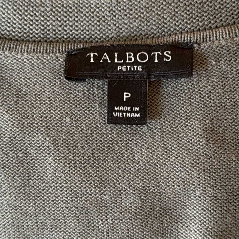Talbots Girlfriend Cardigan - Olive Green - Size Small Petite - Picture 8 of 9